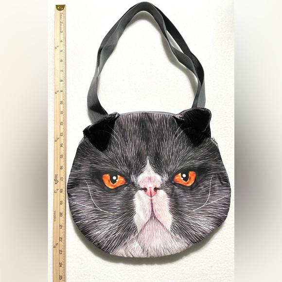 Angry Cat Tote Bag Adjustable Strap Shoulder Bag Grumpy Kitty Fashion Bag - Picture 2 of 5